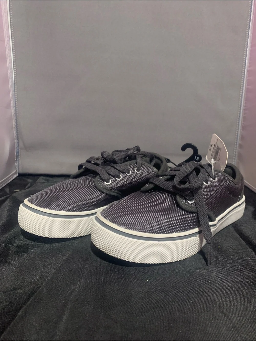 Faded Glory Dark Grey Kids' Low-Top Sneakers